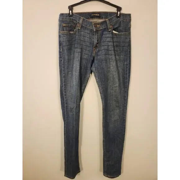 Levi's 524 Too Super Low Jeans Womens 11 32 X 33.5 Blue Rise Taper Superlow Y2k - Picture 1 of 12